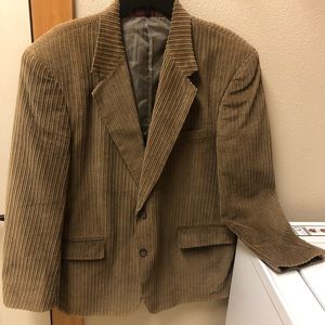 Vintage 90s academia brown corduroy oversized blazer jacket